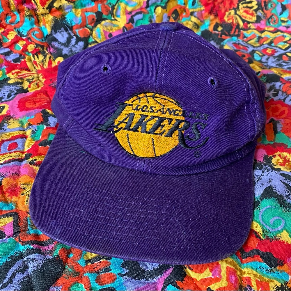 Vintage Los Angeles Lakers NBA Twins Snap Back Flat Brim Hat